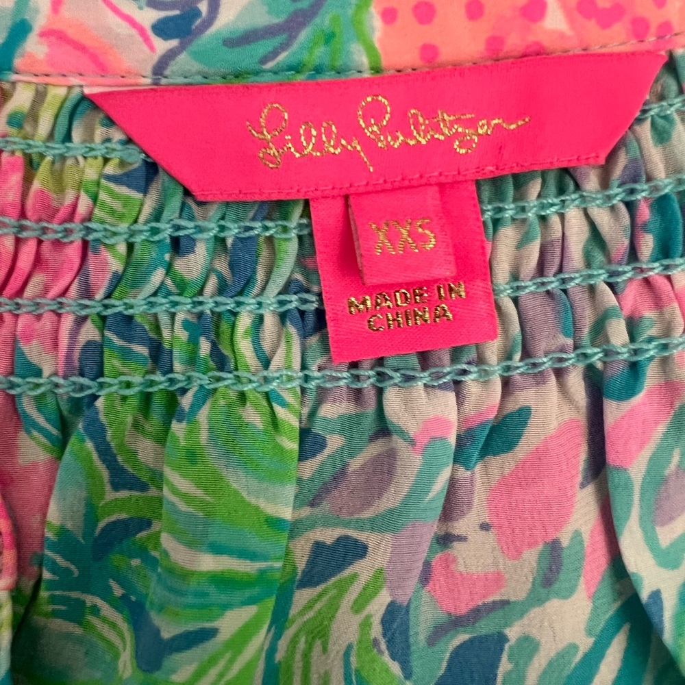 Lilly Pulitzer 100% Silk Blouse Size XXS - Picture 6 of 6